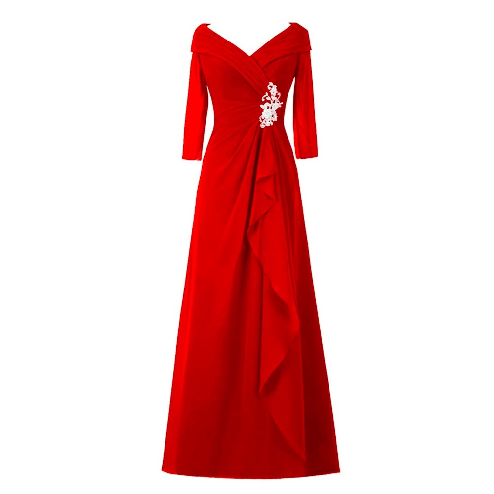 Evening Dress, Wedding Guest Dresses-Half Sleeve Chiffon